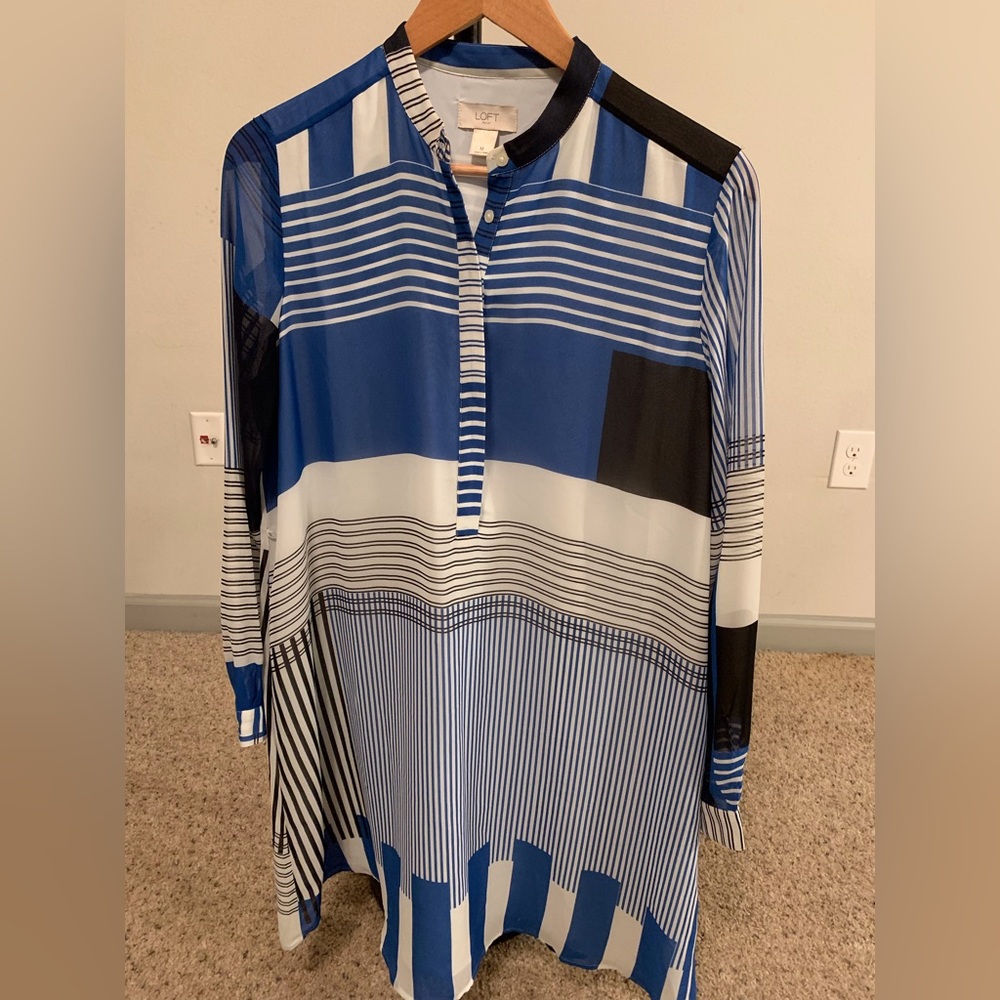 Loft Blue Striped Dress
